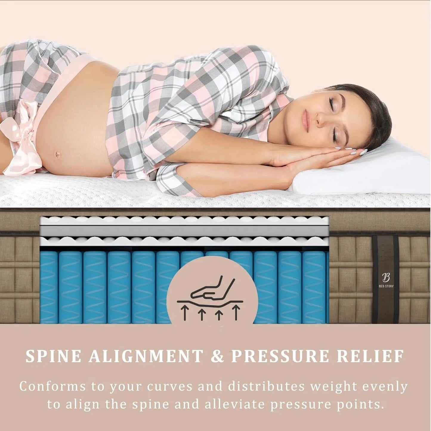 BedStory 12 Inch Full/King Hybrid Gel Memory Foam Mattress, Queen Size Mattress with Breathable Fabric for Comfortable Sleep