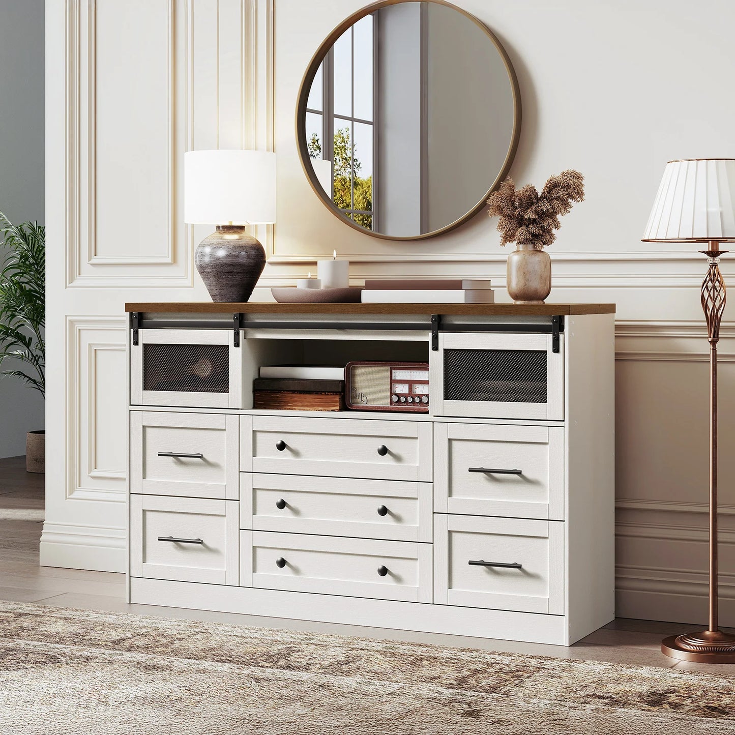 7 Drawers Dresser Bedroom White Dresser with Storage