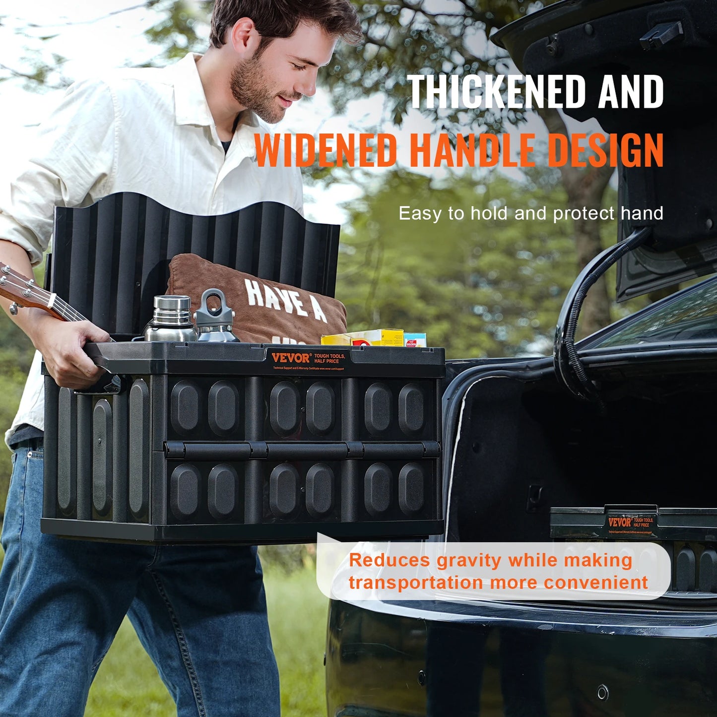 SucceBuy 45L/65L Collapsible Storage Bins Folding Stackable Utility Garage Crates with Lids Handles for Clothes Snack Grocery