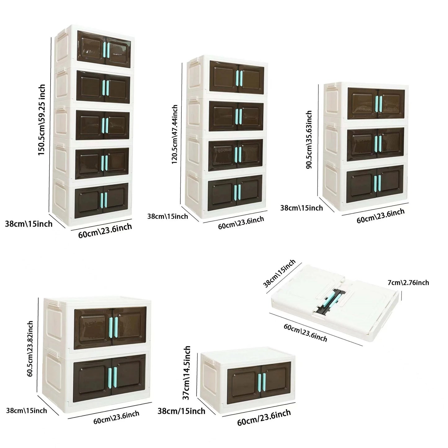 5-Tier Foldable Storage Organizer with 4 Swivel Wheels, PP Plastic Shelving Unit for Home, Kitchen, Office – Space-Saving, Heavy