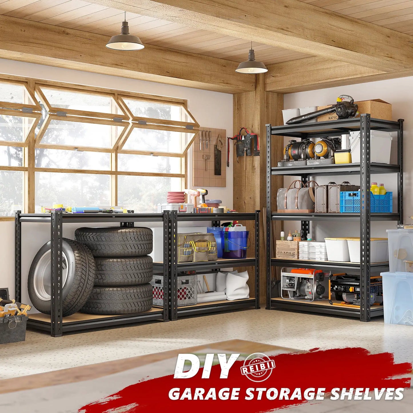 2020LBS Storage Shelves 5 Tier Garage Shelving Heavy Duty Adjustable Shelf Units for Warehouse Pantry Closet,35.5"Lx11.9"Wx 72"H