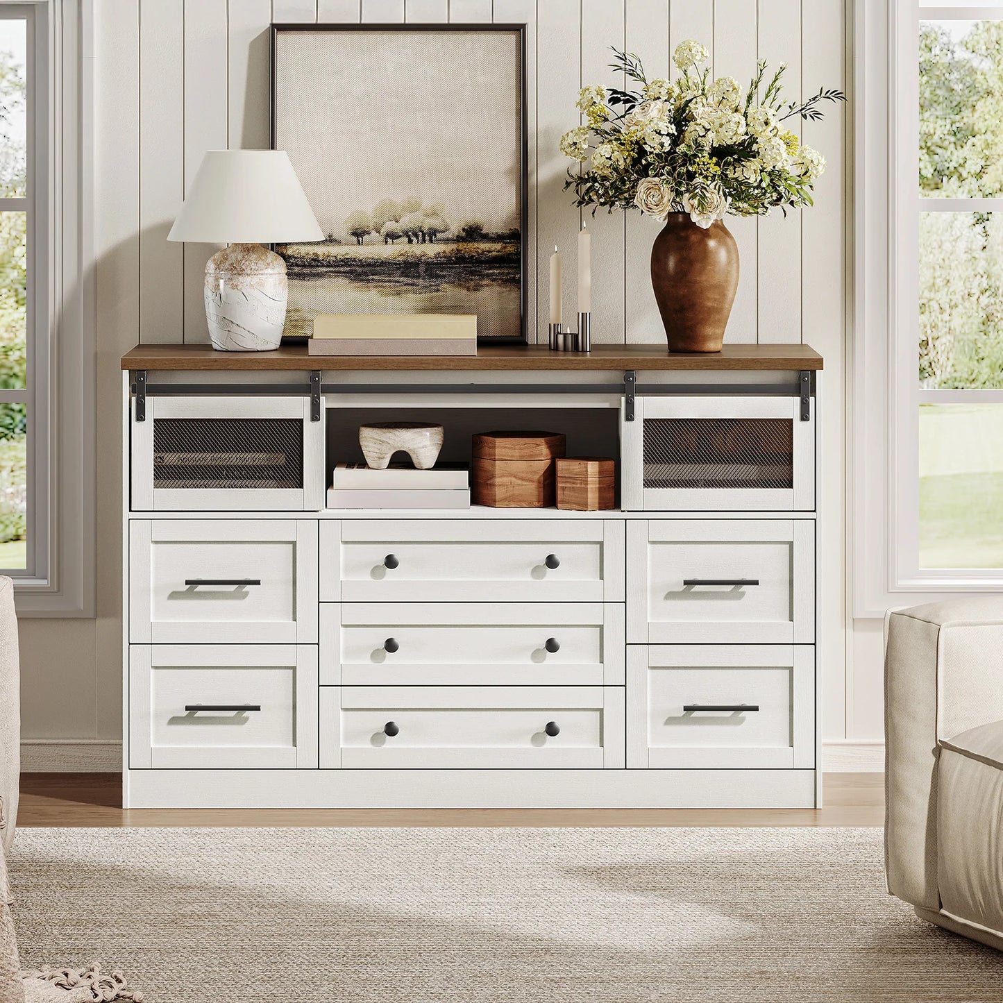 7 Drawers Dresser Bedroom White Dresser with Storage