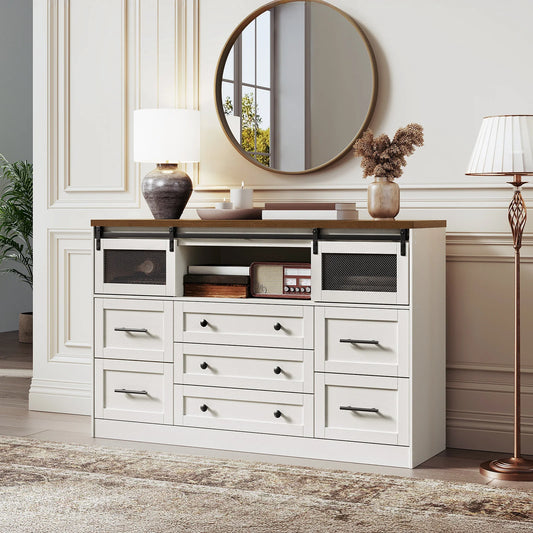 7 Drawers Dresser Bedroom White Dresser with Storage