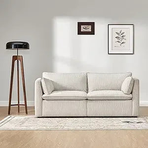 Sectional Modular Down Filled Sofa, Comfty Feather 3 Seat Cloud Couch, FSC Certified Modern Deep Seat Sectional for Living Room